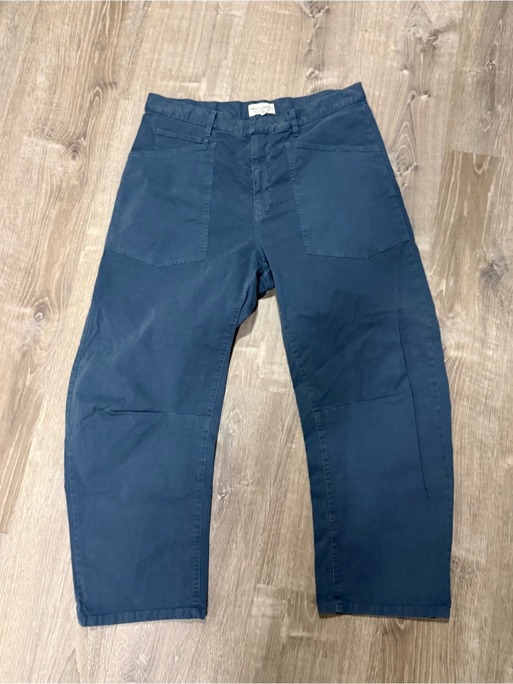 Nili Lotan Shon Pant 12 blue Barrel leg